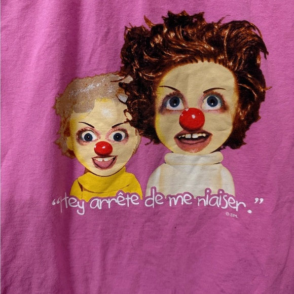 Pink Short Sleeve Tee “Tete a Claques” tv show Graphic Design - Picture 3 of 5